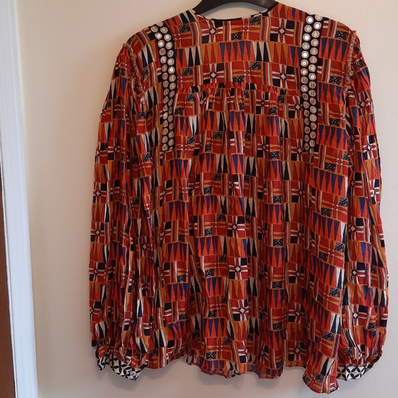 Anthropologie Verb Yasmeen Embroidered Peasant Blouse Top - Picture 14 of 16